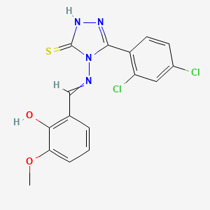 2-({[3-(2,4-dichlorophenyl)-5-mercapto-4H-1,2,4-triazol-4-yl]imino}methyl)-6-methoxyphenol