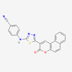 4-{[5-(3-oxo-3H-benzo[f]chromen-2-yl)-1,3,4-thiadiazol-2-yl]amino}benzonitrile