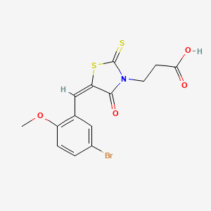 3-[(5E)-5-[(5-bromo-2-methoxyphenyl)methylidene]-4-oxo-2-sulfanylidene-1,3-thiazolidin-3-yl]propanoic acid