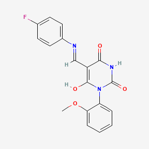 5-{[(4-fluorophenyl)amino]methylene}-1-(2-methoxyphenyl)-2,4,6(1H,3H,5H)-pyrimidinetrione