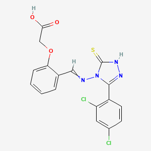 [2-({[3-(2,4-dichlorophenyl)-5-mercapto-4H-1,2,4-triazol-4-yl]imino}methyl)phenoxy]acetic acid