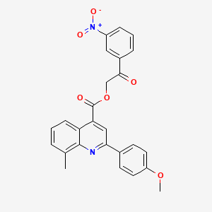 2-(3-Nitrophenyl)-2-oxoethyl 2-(4-methoxyphenyl)-8-methylquinoline-4-carboxylate