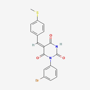 1-(3-BROMOPHENYL)-5-{(E)-1-[4-(METHYLSULFANYL)PHENYL]METHYLIDENE}-2,4,6(1H,3H,5H)-PYRIMIDINETRIONE