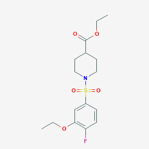 molecular formula C16H22FNO5S B369259 Ethyl 1-(3-ethoxy-4-fluorobenzenesulfonyl)piperidine-4-carboxylate CAS No. 873589-31-2