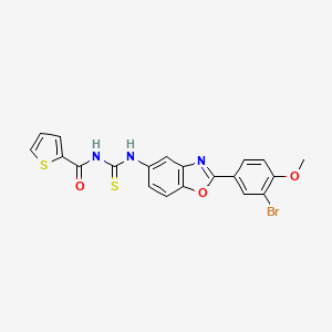 N-({[2-(3-bromo-4-methoxyphenyl)-1,3-benzoxazol-5-yl]amino}carbonothioyl)-2-thiophenecarboxamide