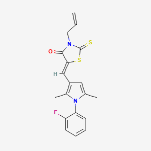 (5Z)-5-{[1-(2-fluorophenyl)-2,5-dimethyl-1H-pyrrol-3-yl]methylidene}-3-(prop-2-en-1-yl)-2-thioxo-1,3-thiazolidin-4-one