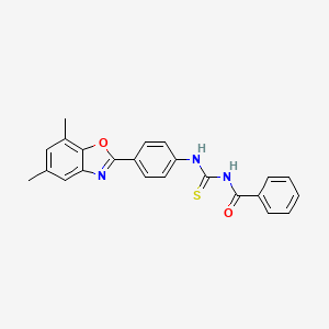 N-{[4-(5,7-dimethyl-1,3-benzoxazol-2-yl)phenyl]carbamothioyl}benzamide