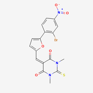 5-{[5-(2-BROMO-4-NITROPHENYL)FURAN-2-YL]METHYLIDENE}-1,3-DIMETHYL-2-SULFANYLIDENE-1,3-DIAZINANE-4,6-DIONE