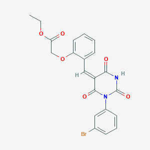 ethyl (2-{[1-(3-bromophenyl)-2,4,6-trioxotetrahydro-5(2H)-pyrimidinylidene]methyl}phenoxy)acetate