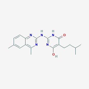 2-[(4,6-dimethyl-2-quinazolinyl)amino]-5-(3-methylbutyl)-4,6-pyrimidinediol