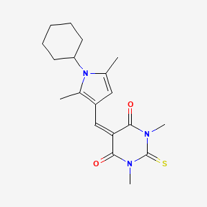 5-[(1-cyclohexyl-2,5-dimethyl-1H-pyrrol-3-yl)methylene]-1,3-dimethyl-2-thioxodihydro-4,6(1H,5H)-pyrimidinedione