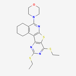 4-[13,15-bis(ethylsulfanyl)-11-thia-9,14,16-triazatetracyclo[8.7.0.02,7.012,17]heptadeca-1,7,9,12,14,16-hexaen-8-yl]morpholine