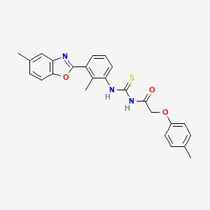 N-({[2-methyl-3-(5-methyl-1,3-benzoxazol-2-yl)phenyl]amino}carbonothioyl)-2-(4-methylphenoxy)acetamide