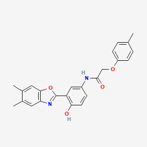 N-[3-(5,6-dimethyl-1,3-benzoxazol-2-yl)-4-hydroxyphenyl]-2-(4-methylphenoxy)acetamide