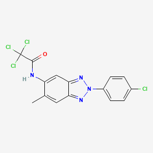 2,2,2-trichloro-N-[2-(4-chlorophenyl)-6-methylbenzotriazol-5-yl]acetamide