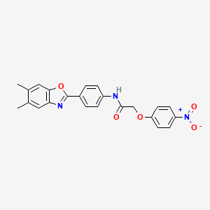 N-[4-(5,6-dimethyl-1,3-benzoxazol-2-yl)phenyl]-2-(4-nitrophenoxy)acetamide