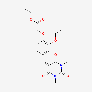 ethyl {4-[(1,3-dimethyl-2,4,6-trioxotetrahydropyrimidin-5(2H)-ylidene)methyl]-2-ethoxyphenoxy}acetate