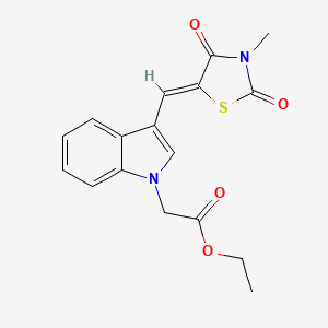 ethyl {3-[(3-methyl-2,4-dioxo-1,3-thiazolidin-5-ylidene)methyl]-1H-indol-1-yl}acetate