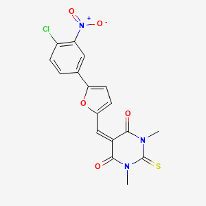 5-{[5-(4-Chloro-3-nitrophenyl)furan-2-YL]methylidene}-1,3-dimethyl-2-sulfanylidene-1,3-diazinane-4,6-dione