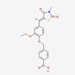 4-({2-ethoxy-4-[(3-methyl-2,4-dioxo-1,3-thiazolidin-5-ylidene)methyl]phenoxy}methyl)benzoic acid