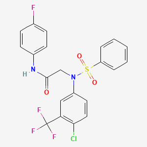 N~2~-[4-chloro-3-(trifluoromethyl)phenyl]-N~1~-(4-fluorophenyl)-N~2~-(phenylsulfonyl)glycinamide