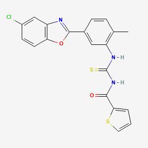 N-{[5-(5-chloro-1,3-benzoxazol-2-yl)-2-methylphenyl]carbamothioyl}thiophene-2-carboxamide