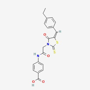 4-({[5-(4-ethylbenzylidene)-4-oxo-2-thioxo-1,3-thiazolidin-3-yl]acetyl}amino)benzoic acid