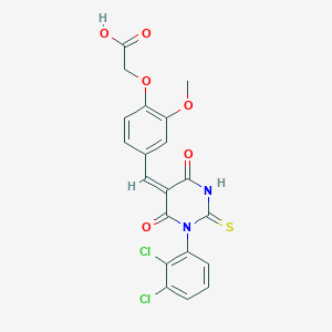 (4-{[1-(2,3-dichlorophenyl)-4,6-dioxo-2-thioxotetrahydro-5(2H)-pyrimidinylidene]methyl}-2-methoxyphenoxy)acetic acid