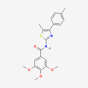 3,4,5-trimethoxy-N-[5-methyl-4-(4-methylphenyl)-1,3-thiazol-2-yl]benzamide