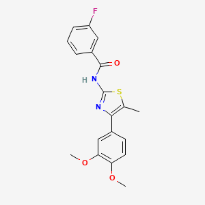 N-[4-(3,4-dimethoxyphenyl)-5-methyl-1,3-thiazol-2-yl]-3-fluorobenzamide