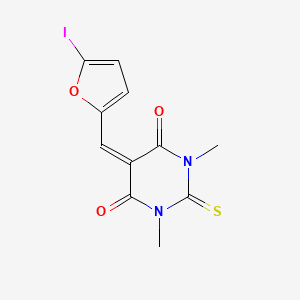 5-[(5-iodo-2-furyl)methylene]-1,3-dimethyl-2-thioxodihydro-4,6(1H,5H)-pyrimidinedione