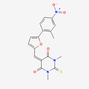 1,3-DIMETHYL-5-{[5-(2-METHYL-4-NITROPHENYL)FURAN-2-YL]METHYLIDENE}-2-SULFANYLIDENE-1,3-DIAZINANE-4,6-DIONE