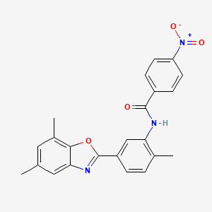 N-[5-(5,7-dimethyl-1,3-benzoxazol-2-yl)-2-methylphenyl]-4-nitrobenzamide