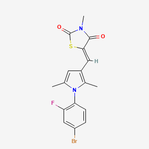 (5Z)-5-{[1-(4-bromo-2-fluorophenyl)-2,5-dimethyl-1H-pyrrol-3-yl]methylidene}-3-methyl-1,3-thiazolidine-2,4-dione