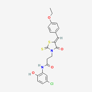 N-(5-chloro-2-hydroxyphenyl)-3-[(5Z)-5-[(4-ethoxyphenyl)methylidene]-4-oxo-2-sulfanylidene-1,3-thiazolidin-3-yl]propanamide