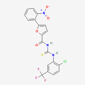 N-{[2-chloro-5-(trifluoromethyl)phenyl]carbamothioyl}-5-(2-nitrophenyl)furan-2-carboxamide