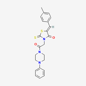 (5Z)-5-[(4-methylphenyl)methylidene]-3-[2-oxo-2-(4-phenylpiperazin-1-yl)ethyl]-2-sulfanylidene-1,3-thiazolidin-4-one