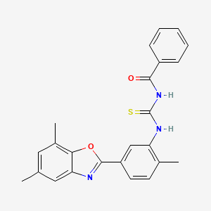 N-{[5-(5,7-dimethyl-1,3-benzoxazol-2-yl)-2-methylphenyl]carbamothioyl}benzamide