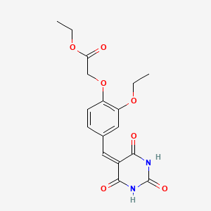 ETHYL 2-{2-ETHOXY-4-[(2,4,6-TRIOXO-1,3-DIAZINAN-5-YLIDENE)METHYL]PHENOXY}ACETATE