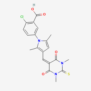 2-CHLORO-5-{3-[(1,3-DIMETHYL-4,6-DIOXO-2-SULFANYLIDENE-1,3-DIAZINAN-5-YLIDENE)METHYL]-2,5-DIMETHYLPYRROL-1-YL}BENZOIC ACID