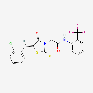 2-[(5Z)-5-[(2-chlorophenyl)methylidene]-4-oxo-2-sulfanylidene-1,3-thiazolidin-3-yl]-N-[2-(trifluoromethyl)phenyl]acetamide