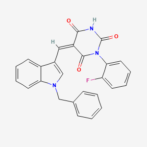 5-[(1-benzyl-1H-indol-3-yl)methylene]-1-(2-fluorophenyl)-2,4,6(1H,3H,5H)-pyrimidinetrione