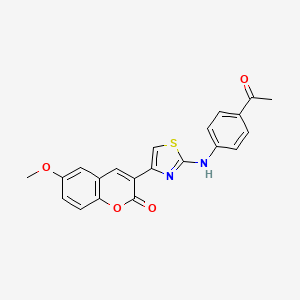 molecular formula C21H16N2O4S B3693225 3-{2-[(4-acetylphenyl)amino]-1,3-thiazol-4-yl}-6-methoxy-2H-chromen-2-one 