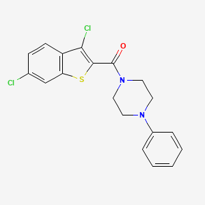 molecular formula C19H16Cl2N2OS B3693232 1-[(3,6-dichloro-1-benzothien-2-yl)carbonyl]-4-phenylpiperazine 