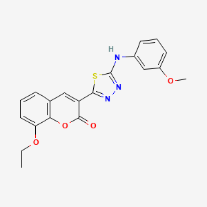 molecular formula C20H17N3O4S B3693289 8-ethoxy-3-{5-[(3-methoxyphenyl)amino]-1,3,4-thiadiazol-2-yl}-2H-chromen-2-one 