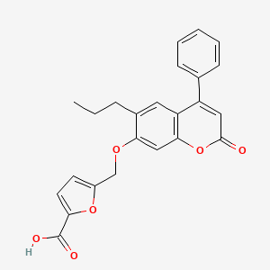 5-{[(2-oxo-4-phenyl-6-propyl-2H-chromen-7-yl)oxy]methyl}furan-2-carboxylic acid