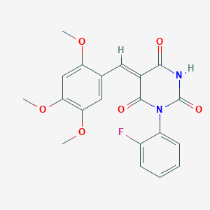 (5Z)-1-(2-fluorophenyl)-5-(2,4,5-trimethoxybenzylidene)pyrimidine-2,4,6(1H,3H,5H)-trione