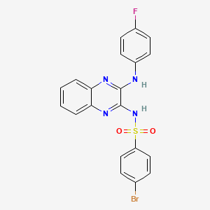 molecular formula C20H14BrFN4O2S B3693351 4-bromo-N-[3-(4-fluoroanilino)quinoxalin-2-yl]benzenesulfonamide 