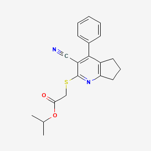 molecular formula C20H20N2O2S B3693473 isopropyl [(3-cyano-4-phenyl-6,7-dihydro-5H-cyclopenta[b]pyridin-2-yl)thio]acetate 