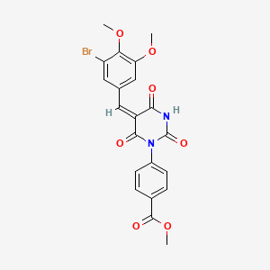 methyl 4-[(5E)-5-[(3-bromo-4,5-dimethoxyphenyl)methylidene]-2,4,6-trioxo-1,3-diazinan-1-yl]benzoate